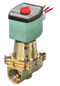 Asco 8210G018 120/60 Vac 1-1/4" NPT. 2 Way N.O. General Purpose Brass Solenoid Valve For Air, Water, Light Oil 180F 21720