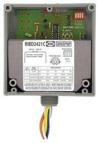 Rib Relays RIBD2421C Spdt Enclosed Pilot Relay 10 Amp With 24Vac/Dc 120-277Vac Coil, Includes Timer