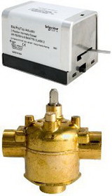 Erie Controls VT3417G13A01A 24V 1" Sweat 3 Way N.C. Zone Valve 7.5Cv With Terminal Block Connections & End Switch