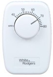 White-Rodgers 1G66-641 Line Voltage Mechanical Bimetal, DPST, Open on Rise, 40 to 80, No Thermometer, with 