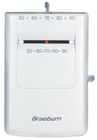 Braeburn 505 24v/Millivolt Single Stage Heat Only Mechanical Mercury Free Thermostat For Conventional Or Millivolt Systems
