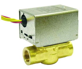 Honeywell V8043E1129 24V 1/2" Inverted Flare Normally Closed Zone Valve With Aux. Switch 3.5 Cv, Order Fittings Separately