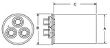 Rheem Furnace Parts 43-25133-16 Capacitor - 45/5/440 Dual Round