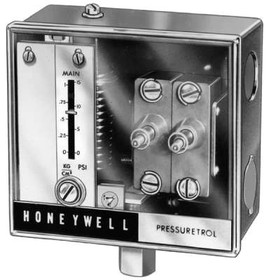Honeywell L4079A1035 Manual Reset Pressuretrol, Breaks On Pressure Rise 2-15 Psi, Breaks 2 Circuits