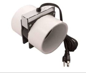 Tjernlund PVC4 4" PVC Inline Radon Mitigation Booster Fan 90 CFM Includes 6' Power Cord 16 Watt