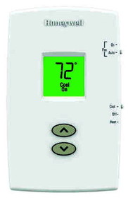 Honeywell TH1110DV1009 24v/Millivolt Single Stage Dual Powered Focus Pro 1000 Digital Non Programmable Conventional/Heatpump Vertical Mount Thermostat With Backlit Display 1H-1C 40-90F
