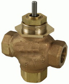 Schneider Electric VB-7313-0-4-06 3/4" NPT. 3 Way Mixing, Bronze Body Brass Plug, No Disc