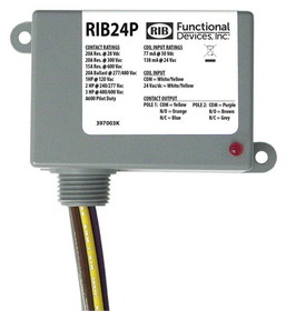 Rib Relays RIB24P Enclosed Relay 20Amp DPDT 24Vac/dc