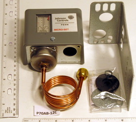 Johnson Controls P70AB-12C Spst Pressure Control 12"/80# Diff Adj 5/35# 1/4" Flare 36" Cap. Replaces P70Ab-47 & P70Aa-185