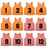 TOPTIE Sets of 12 (#1-12, 13-24) Numbered Tank Top Reversible Pinnies Training Vests Soccer Sports Bibs Football Jersey for Adult Youth
