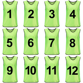 TOPTIE Sets of 12 (#1-12, 13-24) Numbered / Blank Scrimmage Training Vests Soccer Bibs Sports Pinnies