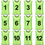 TopTie Sets of 12 (#1-12, 13-24) Numbered / Blank Scrimmage Training Vests Soccer Bibs Sports Pinnies