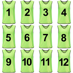TopTie Sets of 12 (#1-12, 13-24) Numbered / Blank Scrimmage Training Vests Soccer Bibs Sports Pinnies