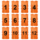 TopTie Sets of 12 (#1-12, 13-24) Numbered / Blank Scrimmage Training Vests Sports Pinnies for Adult / Youth