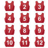 TOPTIE Sets of 12 (#1-12,#13-24) Numbered Soccer Pinnies, Scrimmage Jerseys for Youth and Adult, Sports Practice Training Team Vests