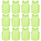 TOPTIE 12 Packs Mesh Training Vests Scrimmage Pinnies Practice Jerseys for Soccer Sport, Adult / Youth