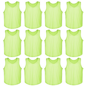 TOPTIE 12 Packs Mesh Training Vests Scrimmage Pinnies Practice Jerseys for Soccer Sport, Adult / Youth