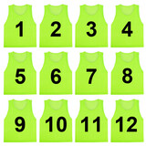 TOPTIE 12 Pcs (#1-12, 13-24) Mesh Training Vests Scrimmage Pinnies Practice Jerseys Soccer Bibs