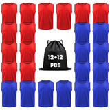 TOPTIE 24 PCS Nylon Mesh Scrimmage Team Training Vests for Adult Young Child