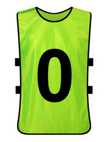 TOPTIE Numbered #0 Training Vest, Tank Top, Soccer Pinnies - 1 PC