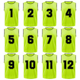 TOPTIE 12-Pack Numbered / Blank Scrimmage Team Practice Mesh Jerseys Vests Pinnies