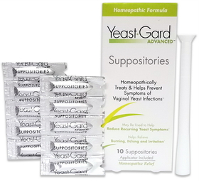 Yeast-Gard 662-12 Advanced Homeopathic Suppositories, 10 suppositories