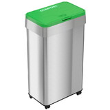HLS Commercial HLS21UOTMCOP 21 Gallon / 80 Liter Rectangular Stainless Steel Open Top Compost Bin with Wheels and Dual Odor Filters