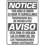 Red Rooster 23243 Bilingual "Notice" Sign, 14" x 10" Plastic, Black and White