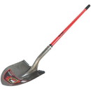 Red Rooster Dirt Shovel, Round Point, Fiberglass Handle - 16 Gauge
