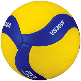 Mikasa V330W Club version of the NEW FIVB game ball, 18 panel design, blue/yellow