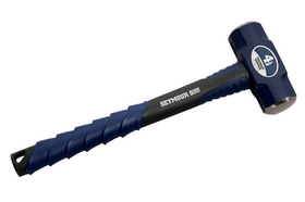 Seymour 41836 4 lb Engineer Hammer - Spiral Anti-Slip Grip & Overstrike Protection - Fiberglass 16" Handle