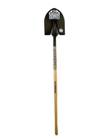 Seymour 45000 Round Point Shovel, 14 Gauge #2 / 9.5" x 11.5" , PowerSocket & Forward Turned Step, Two Solid Steel Rivets, 48" Precision Lathe Turned American Ash Handle