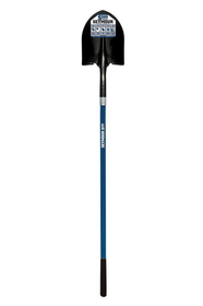 Seymour 45100 Round Point Shovel, 14 Gauge #2 / 9.5" x 11.5" , Forward Turned Step, Fiberglass Insert & PermaGrip, 48" Industrial Grade Fiberglass, ProGrip