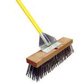 Midwest Rake 47036 16" Round Steel Wire Broom, 60" Yellow AH