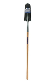 Seymour 49156 Drain Spade Shovel, 14 Gauge, 14" / Forward Turned Step, Solid Steel Rivet, 48" Precision Lathe Turned American Ash Handle