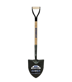 Seymour 49171 Round Point Shovel, Forged #2 / 9.5" x 11.5" , Forward Turned Step, Solid Steel Rivet, 27" Precision Lathe Turned American Ash, Steel D Grip