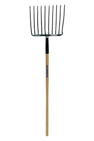 Seymour 49271 Ensilage Fork, Forged 10-Tine, Steel Ferrule, 48" Precision Lathe Turned American Ash Handle