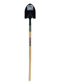Seymour 49330 Round Point Shovel, 14 Gauge #2 / 9.5" x 11.5" , Forward Turned Step, Extended 11" Tab Socket with Two Solid Steel Rivets, 48" Precision Lathe Turned American Ash Handle