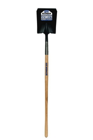 Seymour 49332 Square Point Shovel, 14 Gauge #2 / 9.5" x 11.5" , Forward Turned Step, Extended 11" Tab Socket with Two Solid Steel Rivets, 48" Precision Lathe Turned American Ash Handle