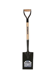 Seymour 49335 Garden Spade Shovel, 16 Gauge / 7" x 12" , Rear Rolled Step with Closed Back, Power Collar & Solid Steel Rivet, 30" Precision Lathe Turned American Ash, Steel D Grip
