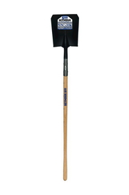 Seymour 49342 Square Point Shovel, 14 Gauge #2 / 9.5" x 11.5", Rear Rolled Step, Extended 11" Tab Socket with Two Solid Steel Rivets, 48" Precision Lathe Turned American Ash Handle