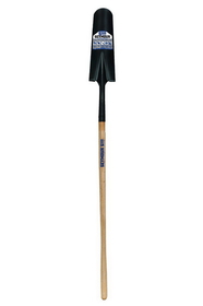Seymour 49346 Drain Spade Shovel, 14 Gauge, 16" / Forward Turned Step, Solid Steel Rivet, 48" Precision Lathe Turned American Ash Handle