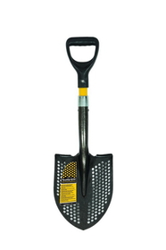 Toolite 49538 Round Point Shovel, 14 Gauge #2 / 9.5" x 11.5" , Forward Turned Step/ Perforated, Power Collar & Solid Steel Rivet, Professional Grade Fiberglass, Poly D Grip