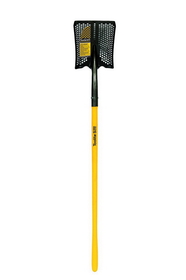 Toolite 49542 Square Point Shovel, 14 Gauge #2 / 9.5" x 11.5" , Forward Turned Step Perforated, Solid Steel Rivet, 48" Polymer Jacket with Fiberglass Core Handle