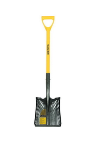 Toolite 49543 Square Point Shovel, 14 Gauge #2 / 9.5" x 11.5" , Forward Turned Step Perforated, Solid Steel Rivet, 29" Polymer Jacket with Fiberglass Core, Poly D Grip