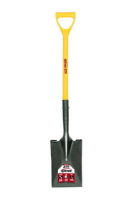 Kenyon 49654 Garden Spade Shovel, 14 Gauge / 7" x 12" , Forward Turned Step, Power Collar & Solid Steel Rivet, 28" Polymer with Fiberglass Core, Poly D Grip