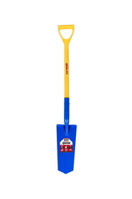 Kenyon 49667 Drain Spade Shovel, 14 Gauge Sharpshooter, 14" / Forward Turned Step with Closed Back, Solid Steel Rivet, 28" Polymer with Fiberglass Core, Poly D Grip