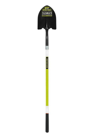 Structron 49750 Round Point Shovel, 14 Gauge #2 / 9.5" x 11.5" , Forward Turned Step, PowerCore & PermaGrip, 48" Premium Fiberglass with 3M Retroreflective Tape, ProGrip