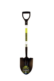 Structron 49759 Round Point Shovel, 14 Gauge #2 / 9.5" x 11.5" , Forward Turned Step, PowerCore & PermaGrip, 29" Premium Fiberglass with 3M Retroreflective Tape, Poly D Grip