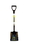 Structron 49760 Square Point Shovel, 14 Gauge #2 / 9.5" x 11.5" , Forward Turned Step, PowerCore & PermaGrip, 29" Premium Fiberglass with 3M Retroreflective Tape, Poly D Grip, Price/Each